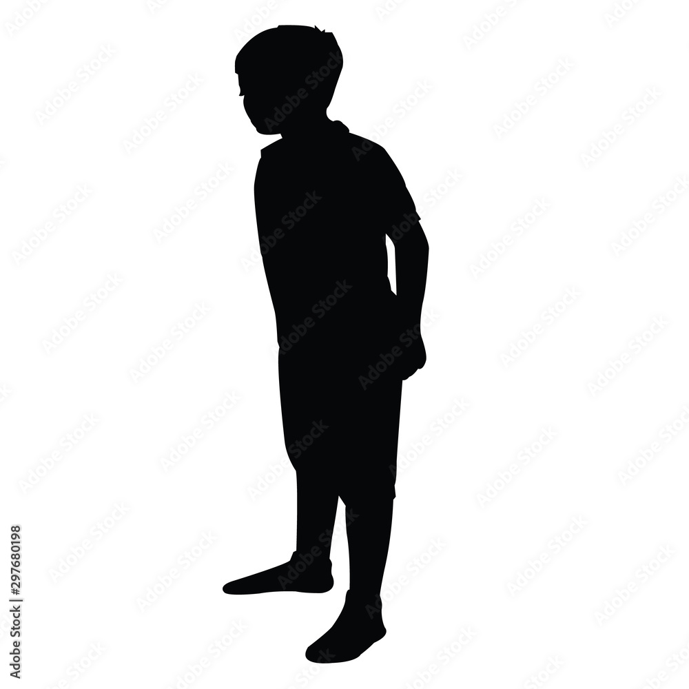 a kid body silhouette vector