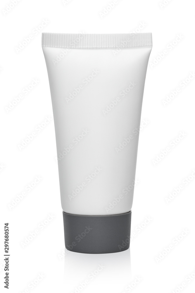 White blank tube, isolated on white background White blank tube, isolated on white background