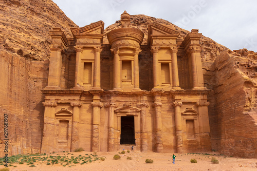 Sunset view of Monastery ruins at Petra, Jordan, Middle East