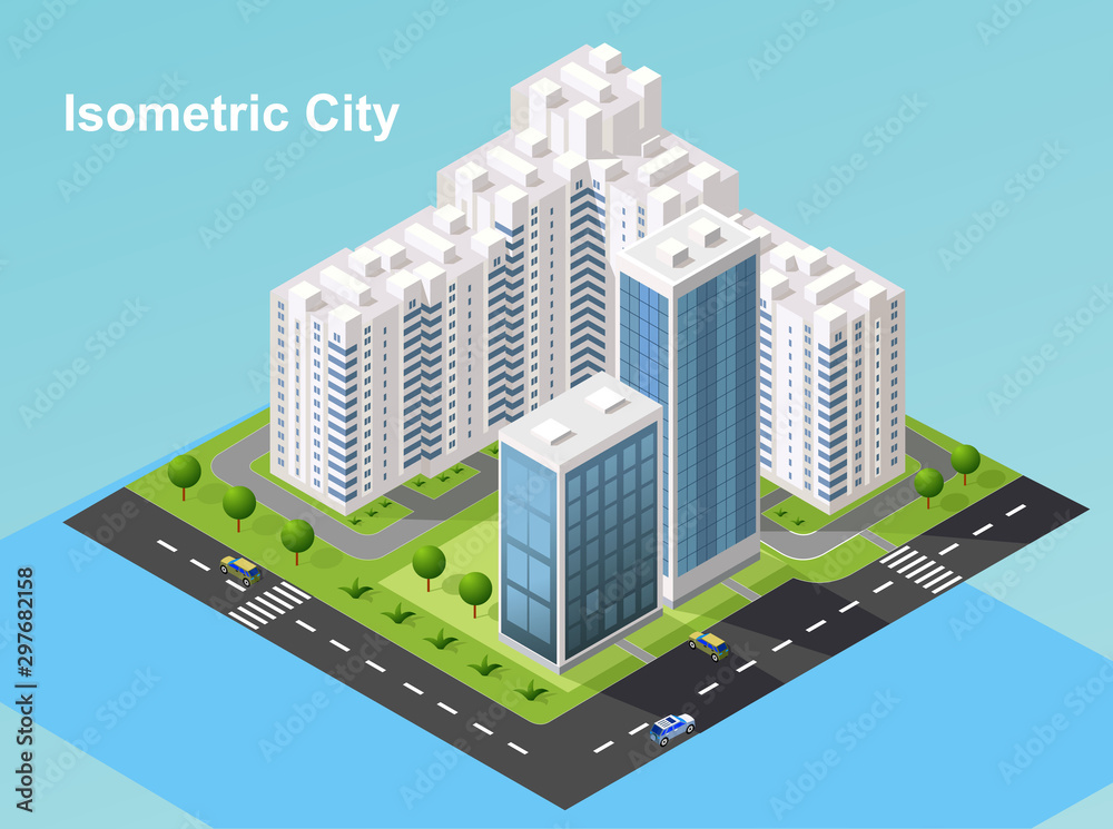 Isometric urban megalopolis top view of the city infrastructure town, street, houses, architecture 3d elements different buildings Isometric urban megalopolis top view of the city infrastructure town, street, houses, architecture 3d elements different buildings