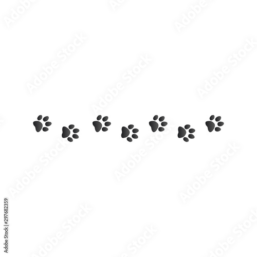 animal paw prints  Stock Vector illustration isolated on white background.