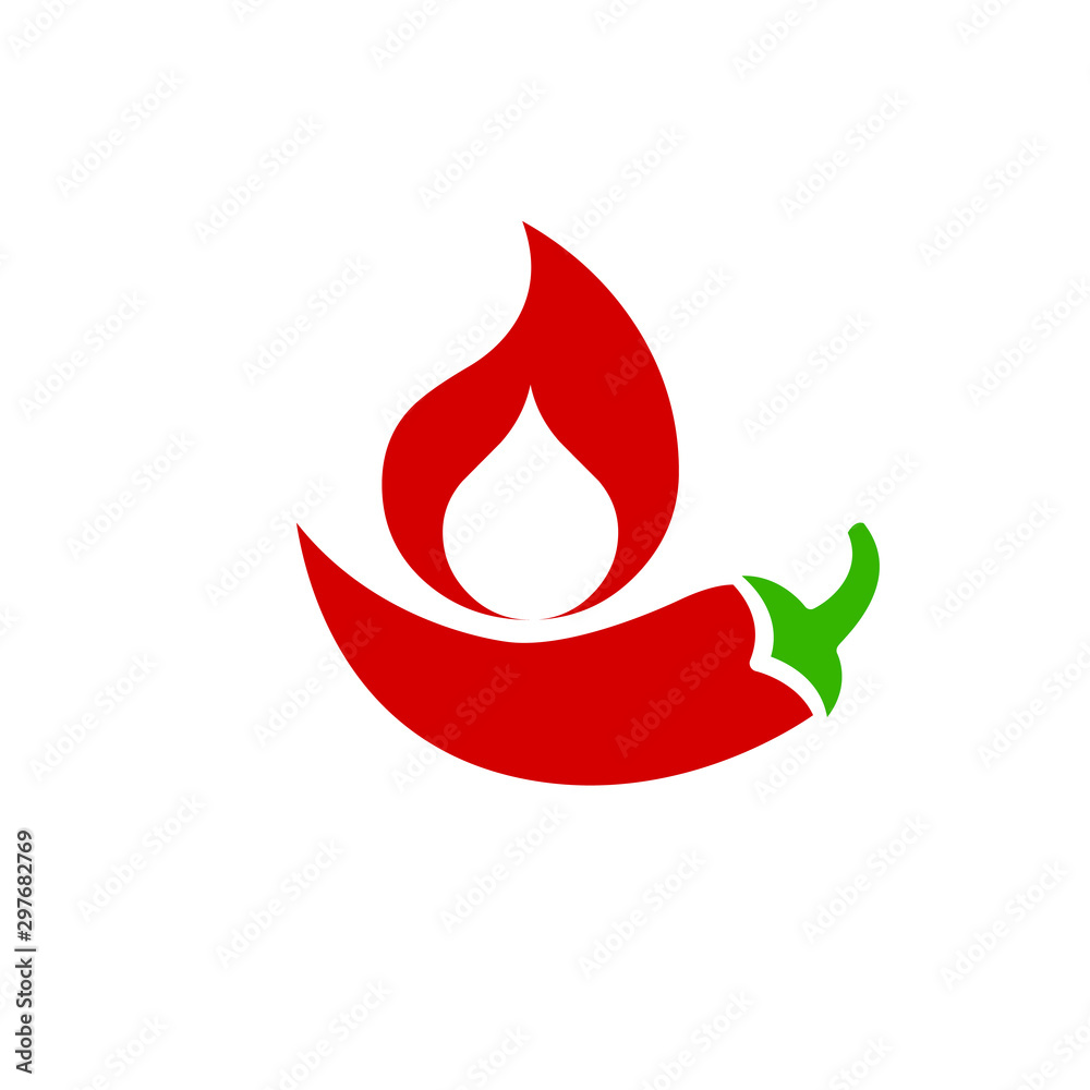 Extremely super hot red chilli paprika pepper surrounded by flame. Stock Vector illustration isolated on white background. Extremely super hot red chilli paprika pepper surrounded by flame. Stock Vector illustration isolated on white background.