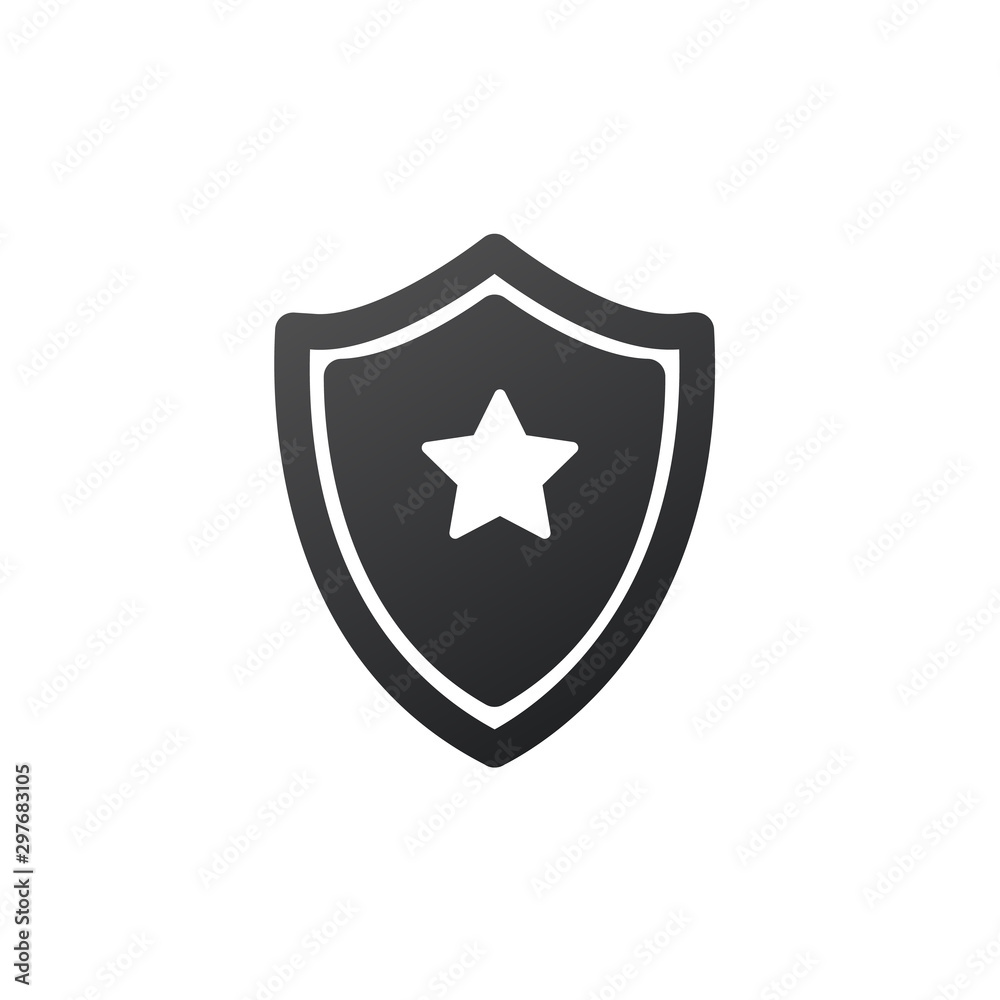 Star sequrity shield. Stock Vector illustration isolated on white background. Star sequrity shield. Stock Vector illustration isolated on white background.