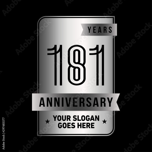 181 years anniversary design template. One hundred and eighty-one years celebration logo. Vector and illustration.