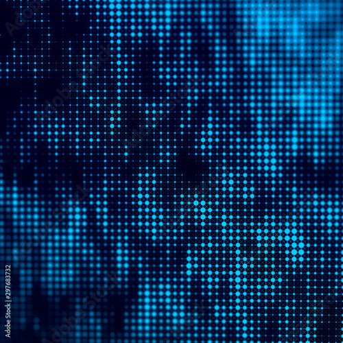 Triangle pattern halftone triangle pattern. Blue gradient background halftone dots. Blue texture.