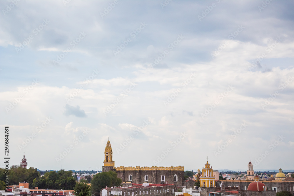 panorama of cholula puebla mexico