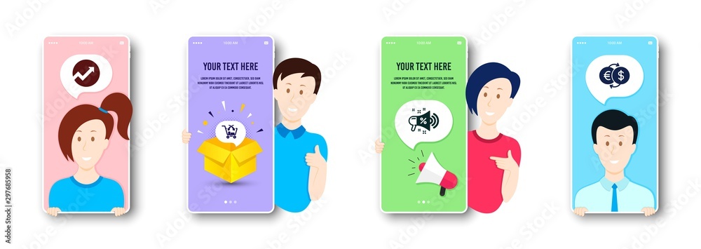 Sale megaphone, Cross sell and Audit icons simple set. People on phone screen. Money exchange sign. Shopping, Market retail, Arrow graph. Eur to usd. Finance set. People chatting cartoon badge. Vector Sale megaphone, Cross sell and Audit icons simple set. People on phone screen. Money exchange sign. Shopping, Market retail, Arrow graph. Eur to usd. Finance set. People chatting cartoon badge. Vector