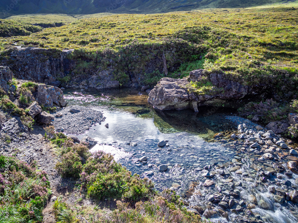 Fairy pools stream valley in Isle of Skye Scotland Fairy pools stream valley in Isle of Skye Scotland