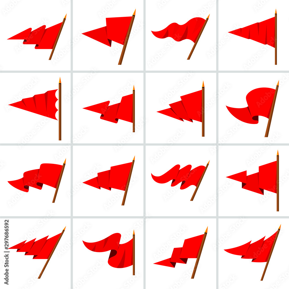 triangle wave flag clip art