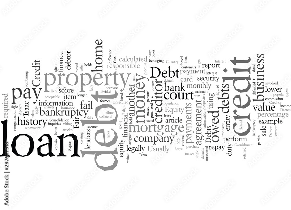 Fototapeta premium Debt a Glossary of Terms