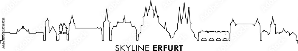 Erfurt City Cityscape Skyline Vector