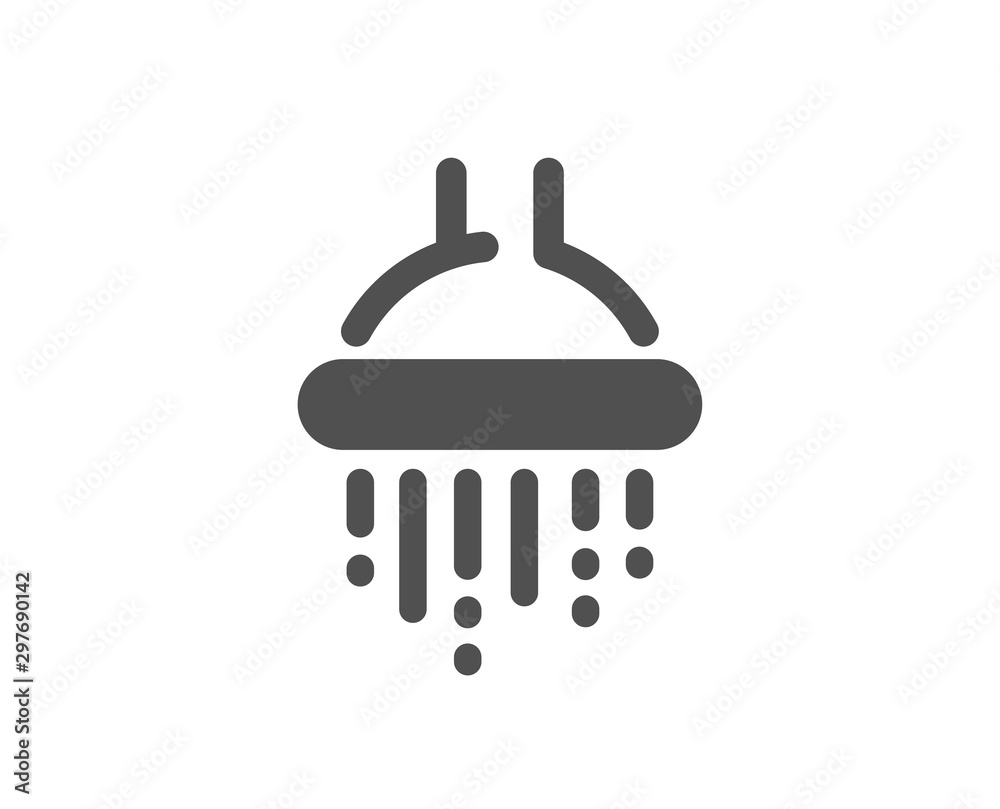 Fototapeta premium Bathroom sign. Shower icon. Hotel service symbol. Classic flat style. Simple shower icon. Vector