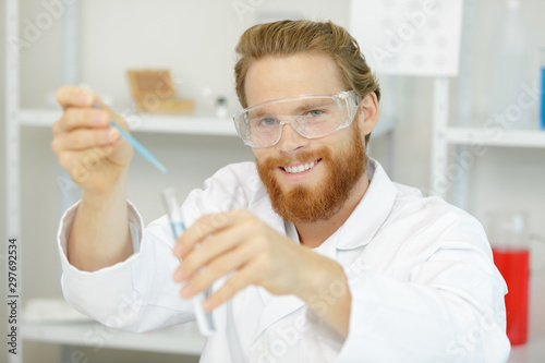 male worker smiling in lab