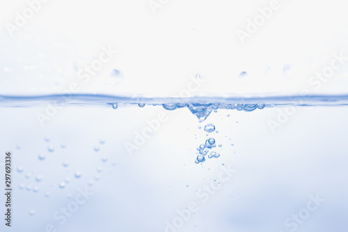 blue water splash and drop for drinking, abstract water pure and freshness concept background 