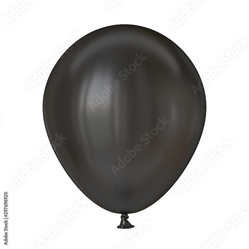 Single black balloon 3D