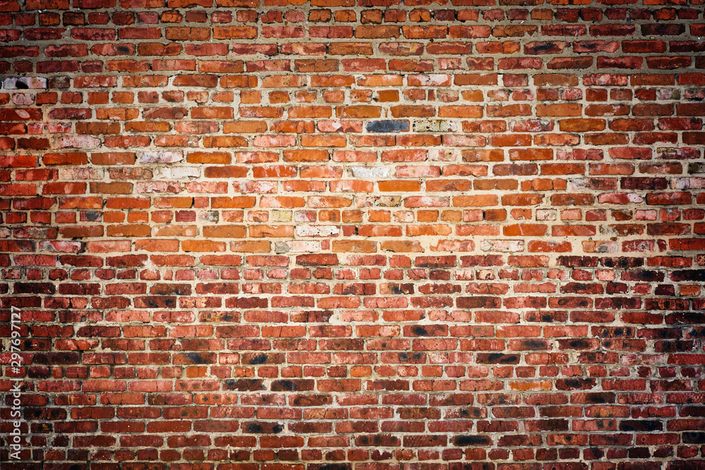 Fototapeta old red brick wall texture background