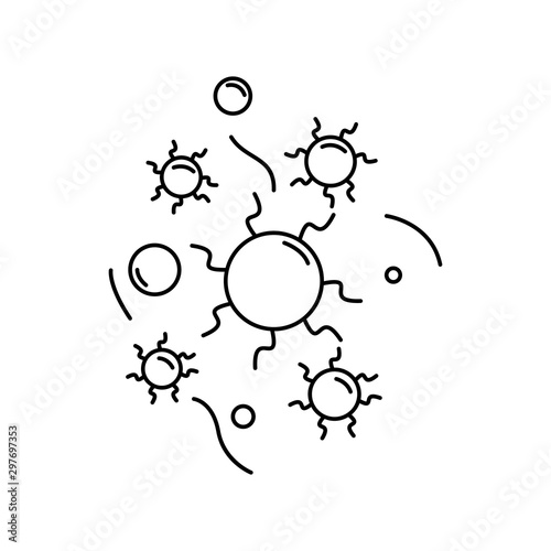 bacteria, education, biology line icon on white background