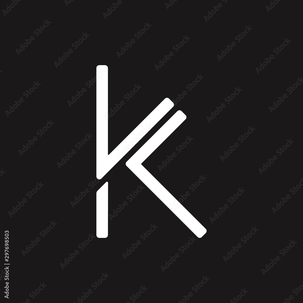 abstract letter kl simple line logo vector abstract letter kl simple line logo vector
