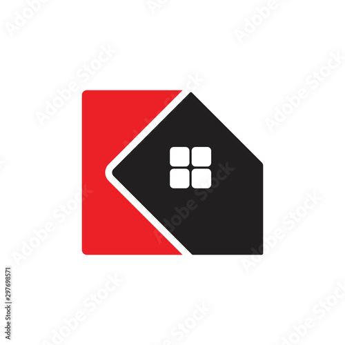 letter k home square geometric logo vector