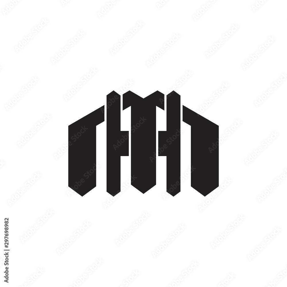 simple letters hm abstract Home shape logo
