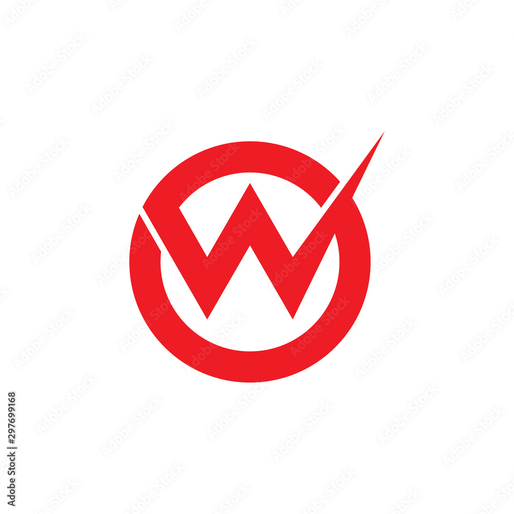 letter o w overlapping circle logo vector letter o w overlapping circle logo vector