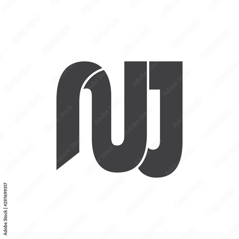 letter nj simple geometric logo vector letter nj simple geometric logo vector
