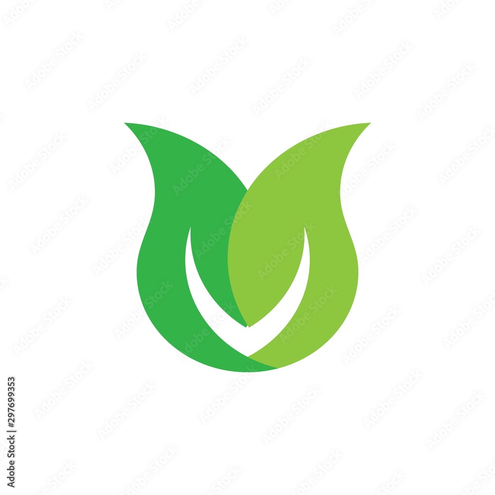 linked leaf vegetables symbol logo vector linked leaf vegetables symbol logo vector