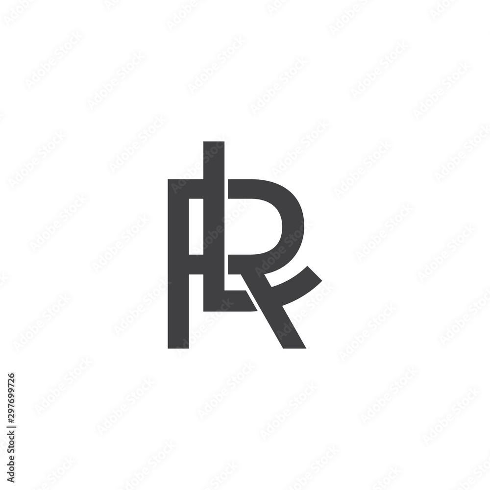 letter rl overlapping lines monogram design vector letter rl overlapping lines monogram design vector