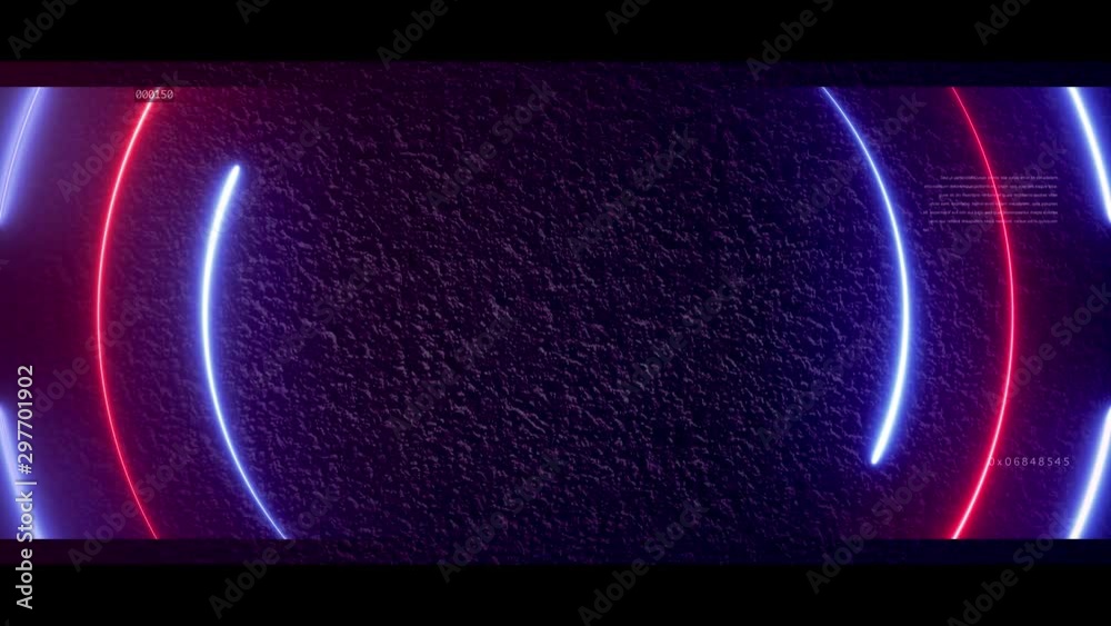 Glitch titles background opener. Neon laser colorful effects on asphalt. Loopable. Infinite loop 4k royalty free footage.