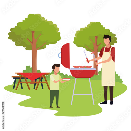 avatar boy and man in a bbq grill