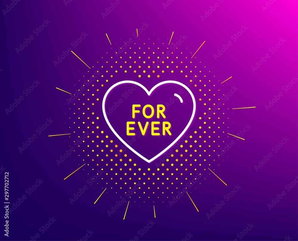 For ever line icon. Halftone pattern. Sweet heart sign. Valentine day love symbol. Gradient background. For ever line icon. Yellow halftone pattern. Vector For ever line icon. Halftone pattern. Sweet heart sign. Valentine day love symbol. Gradient background. For ever line icon. Yellow halftone pattern. Vector