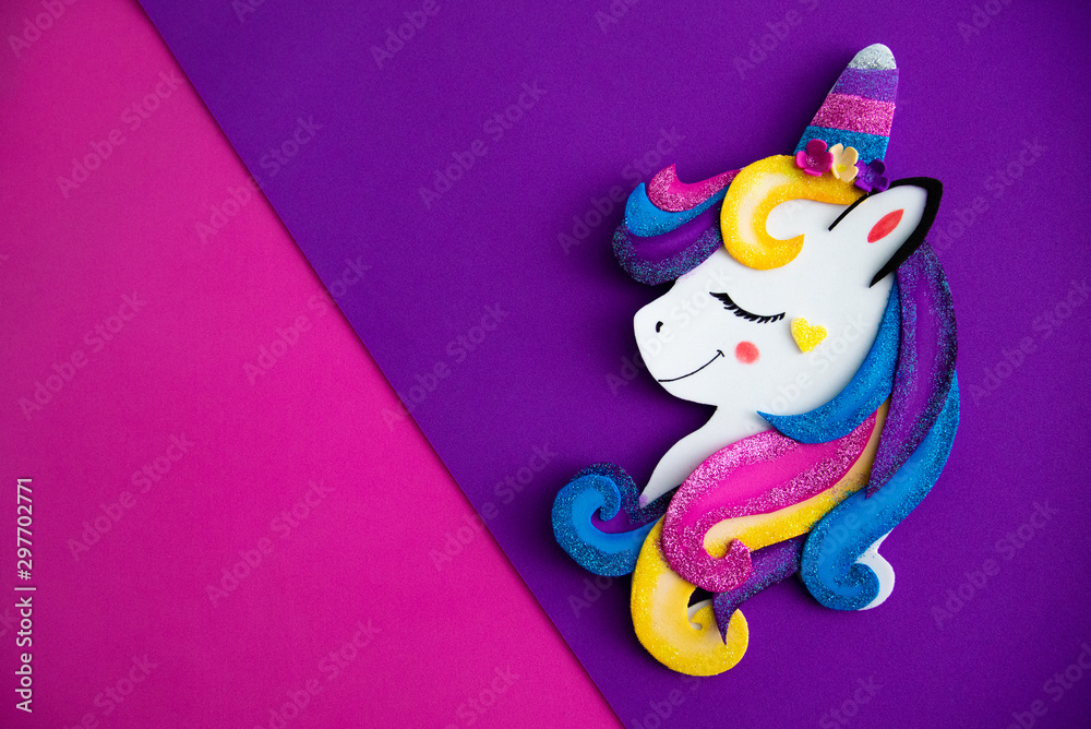Unicorn over colorful background