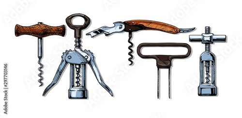 Vector illustration set of corkscrews