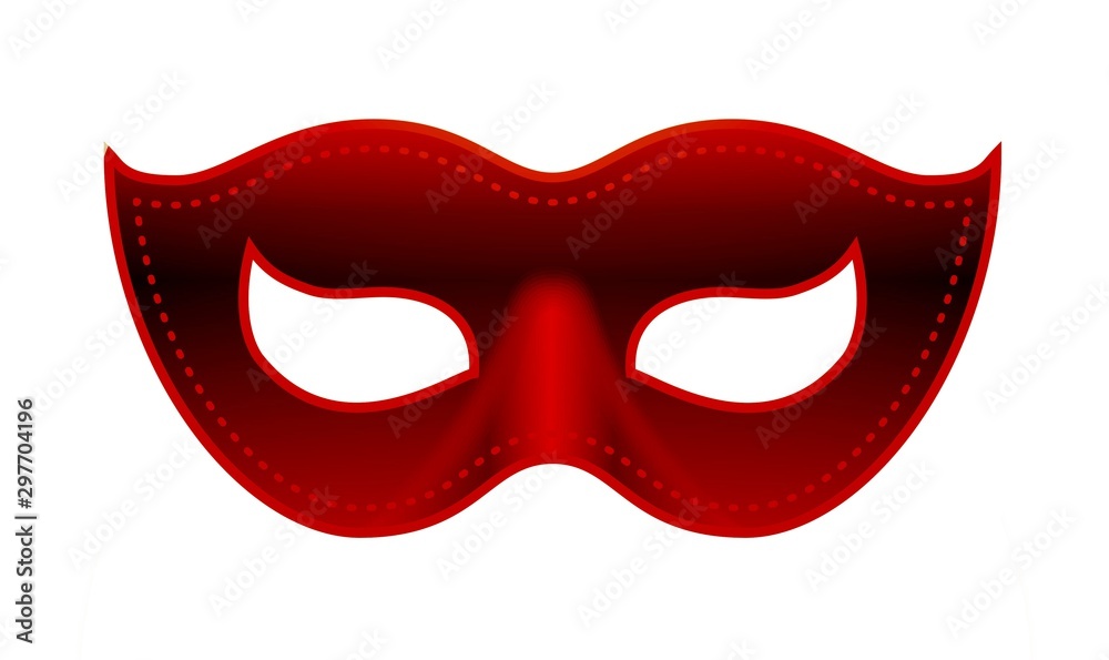 red carnival mask isolated on white background