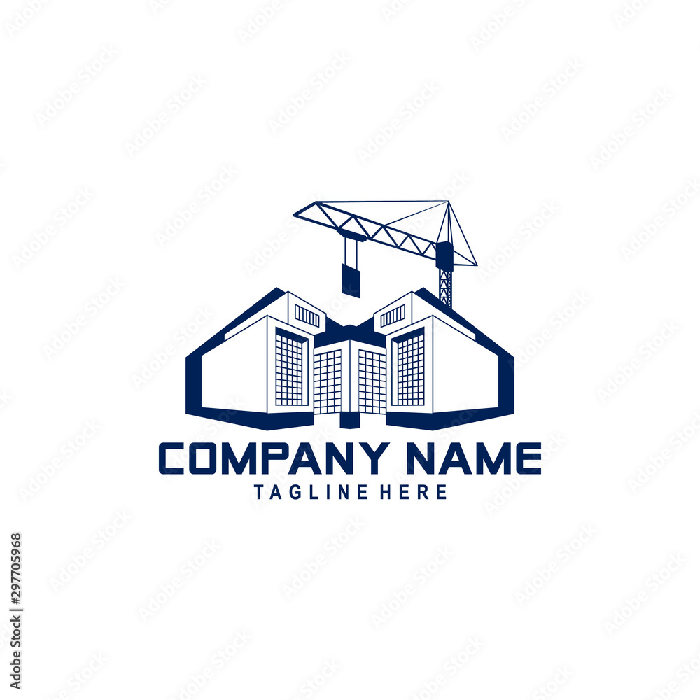 crane and warehouse logo design for industrial company Stock Vector ...