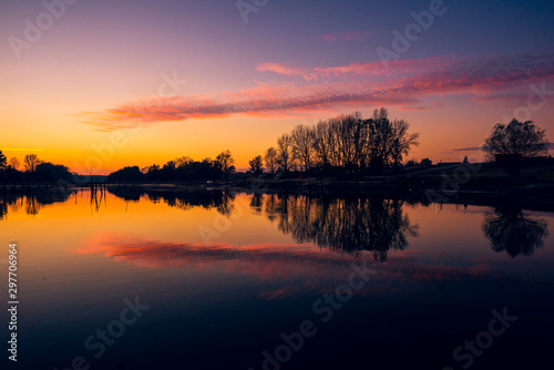 sunset over lake © Zoran Jesic