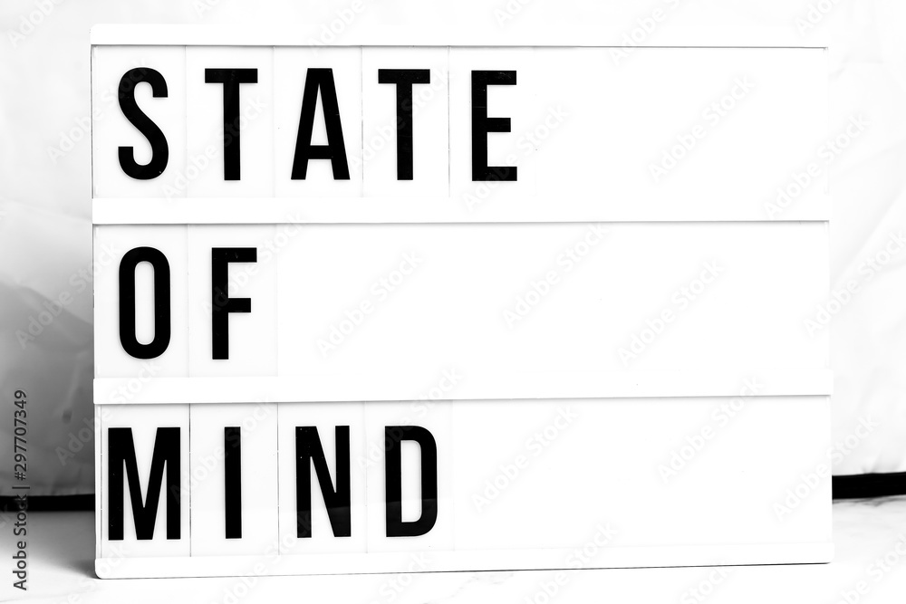Fototapeta Mental Health. State of Mind quote on vintage retro board. Concept. flat lay
