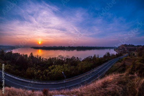 road in sunset