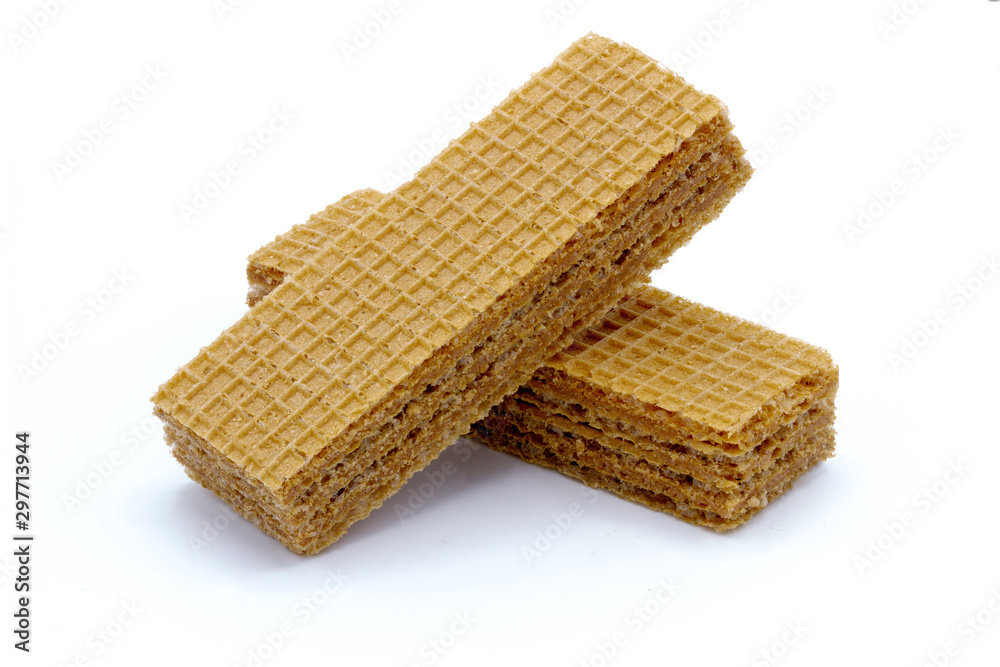 Wafer biscuit on white background Wafer biscuit on white background