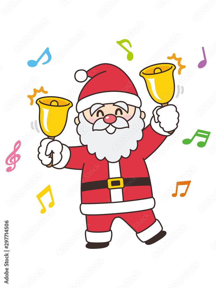 鈴を鳴らすサンタクロース クリスマス Stock Vector Adobe Stock