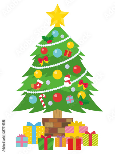クリスマスツリーとプレゼントボックス