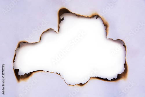 White paper, fire in the middle, artwork, background frame 3d