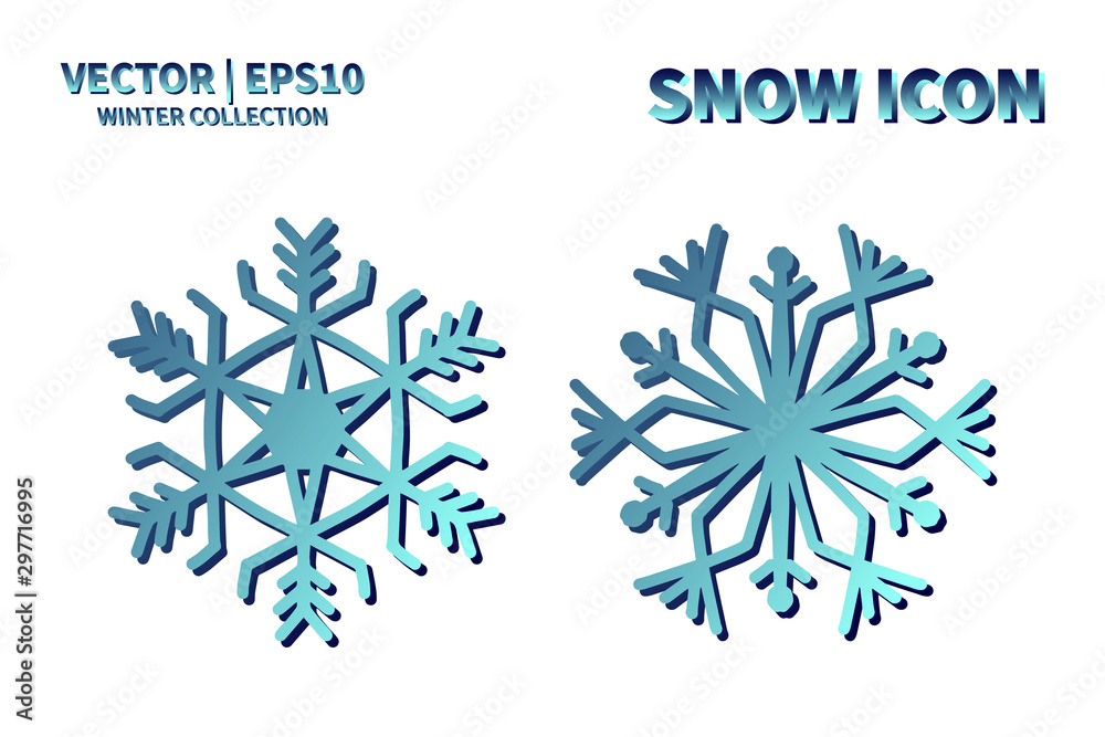 Snowflake vector icon set. Christmas and winter snow flake element collection. Isolated flat new year holiday decoration illustration template. Cold weather object design silhouette symbol Snowflake vector icon set. Christmas and winter snow flake element collection. Isolated flat new year holiday decoration illustration template. Cold weather object design silhouette symbol
