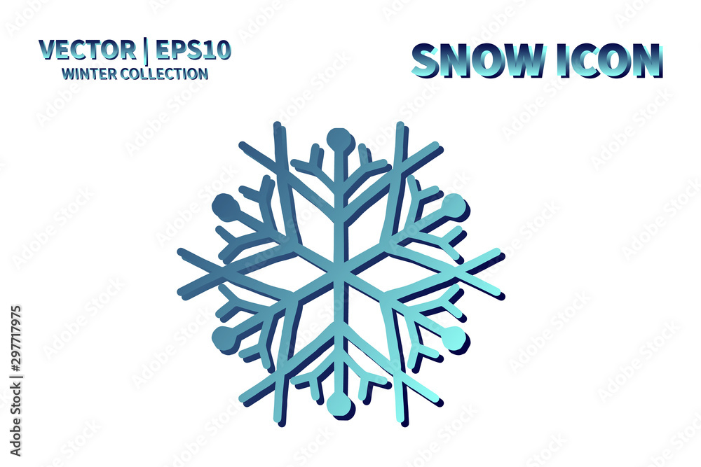 Snowflake vector icon. Christmas and winter snow flake element. Isolated flat new year holiday decoration illustration. Cold weather object design silhouette symbol Snowflake vector icon. Christmas and winter snow flake element. Isolated flat new year holiday decoration illustration. Cold weather object design silhouette symbol