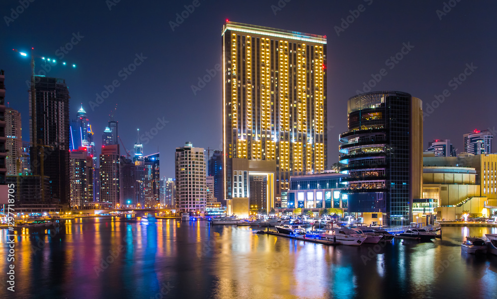 Dubai Marina at night
