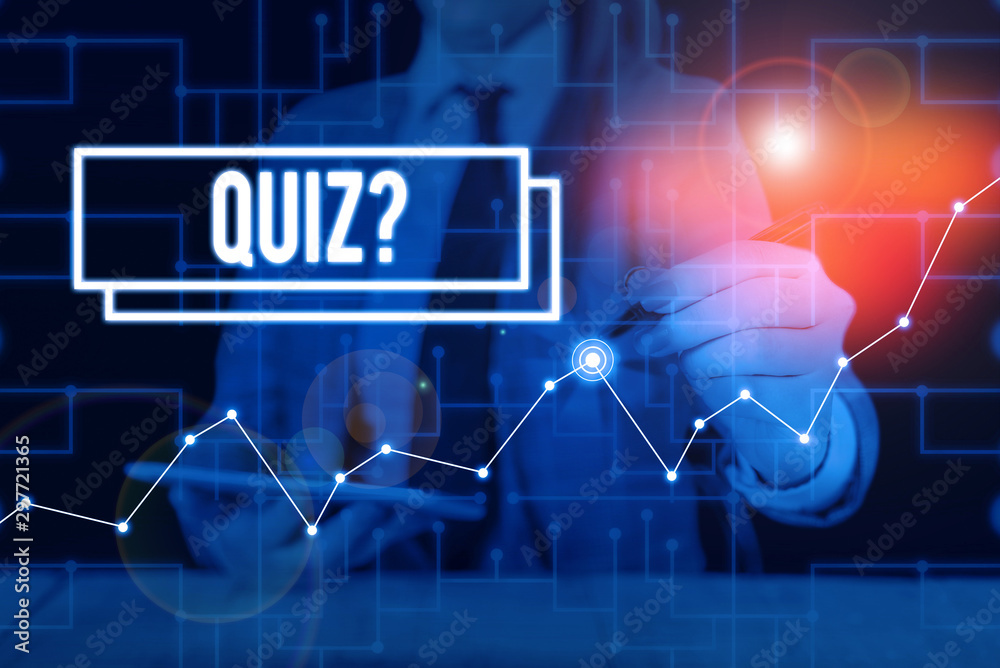Text sign showing Quiz Question. Business photo text test of knowledge as competition between individuals or teams Woman wear formal work suit present presentation using smart latest device Text sign showing Quiz Question. Business photo text test of knowledge as competition between individuals or teams Woman wear formal work suit present presentation using smart latest device