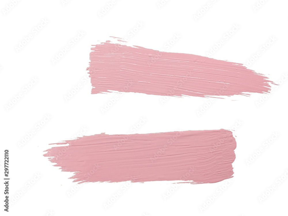 light pink brush strokes of paint on white background