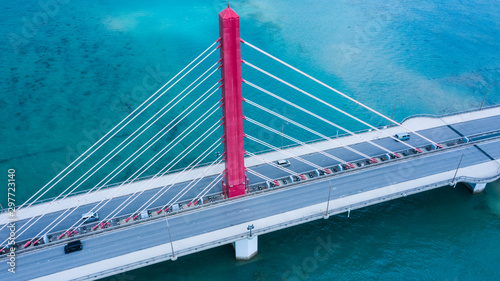 沖縄の海と橋　空撮 photo