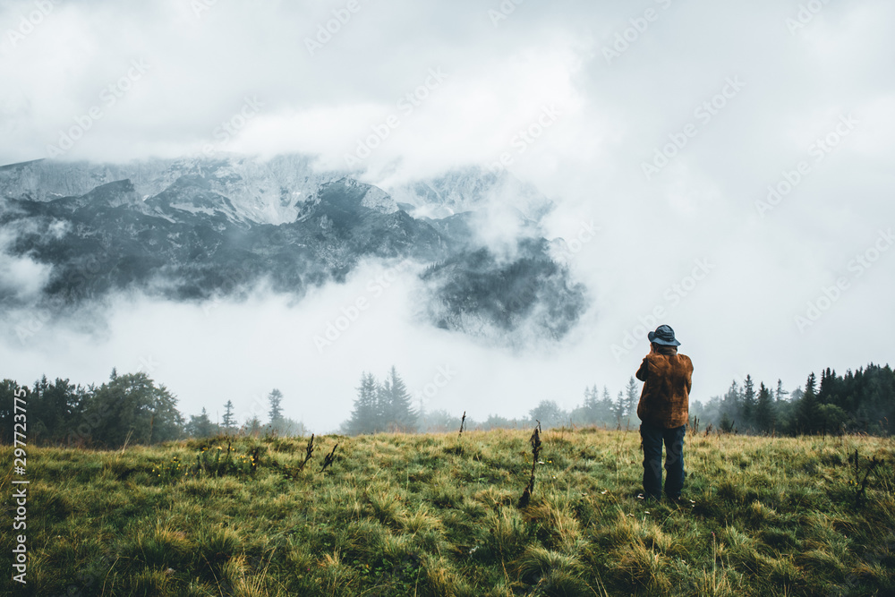 Fototapeta premium man in the mountains