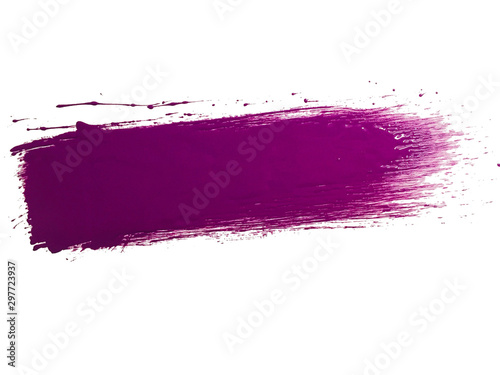 single purple paint brush strokes on white background